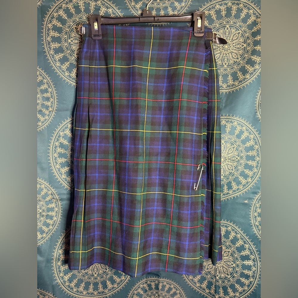 Purple‎ and Blue Knee-Length Wrap Kilt